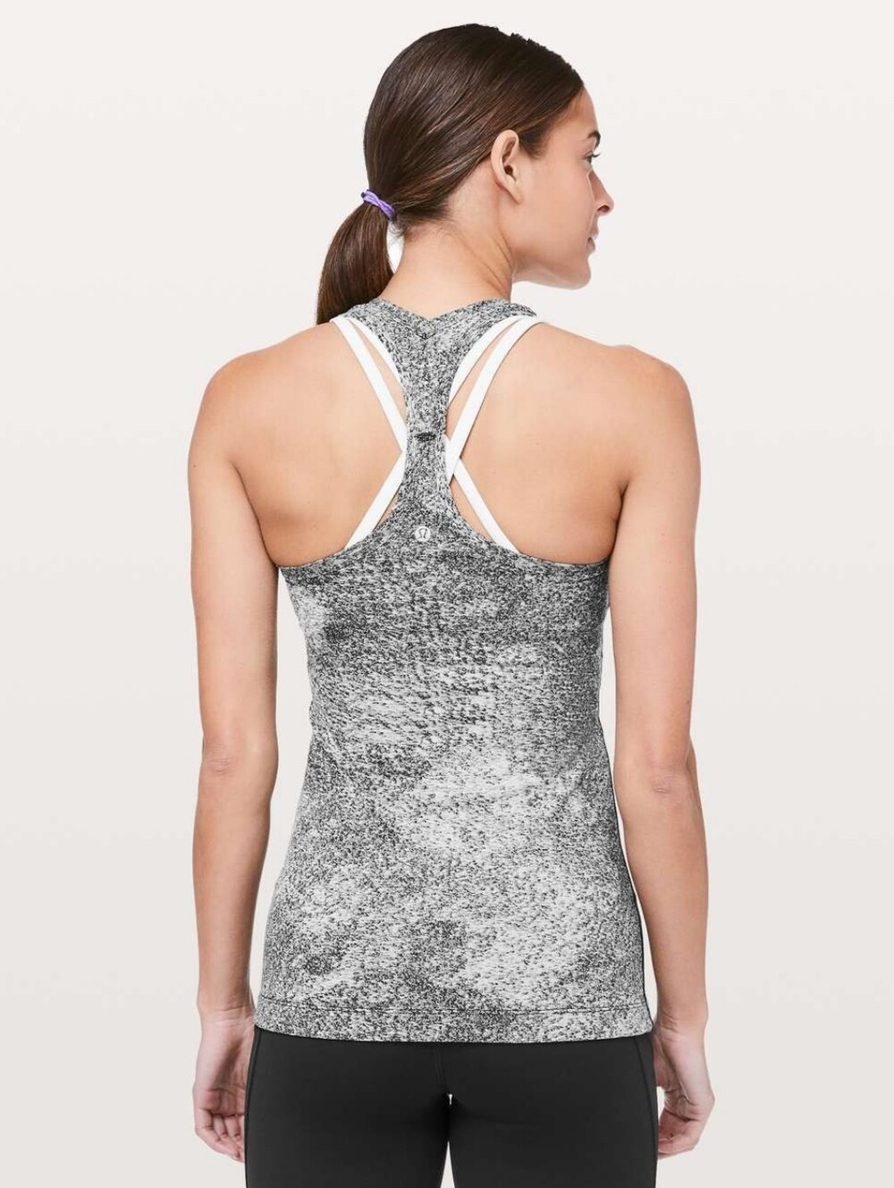 Lululemon Cool Racerback II Luon Spray Jacquard White Black